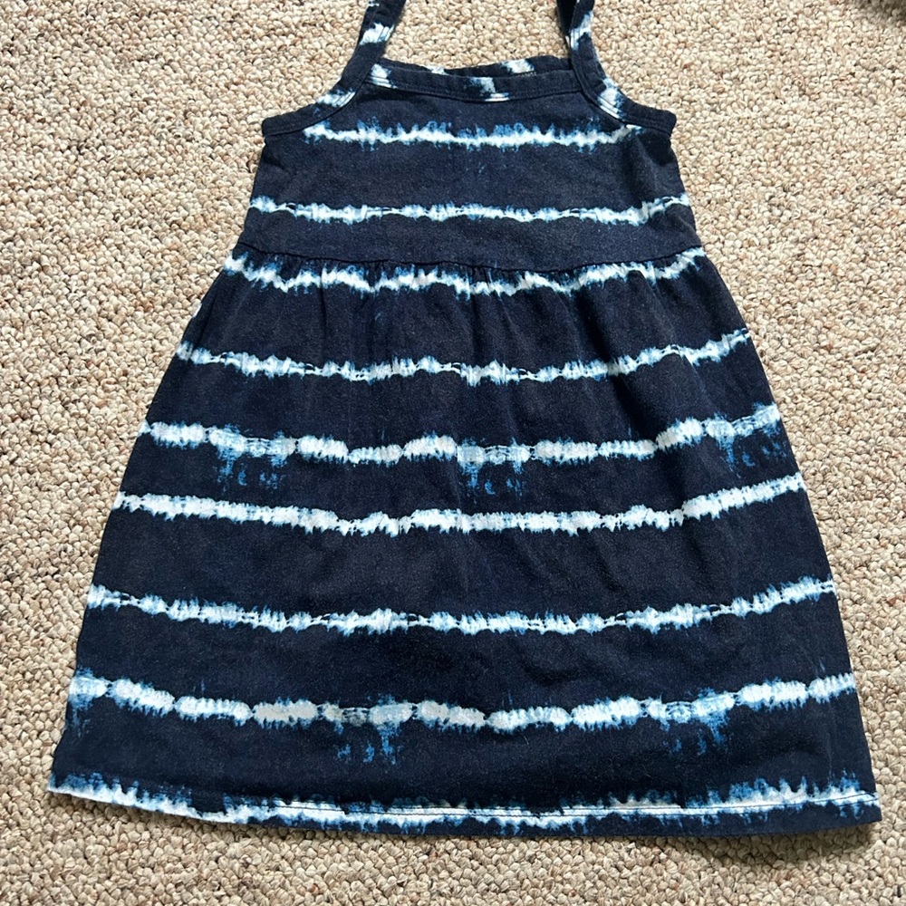Toddler Girls Navy Tie-Dye Striped Sun Dress 2T